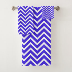 Motif élégant à chevrons sur bleu roi et blanc