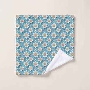 Motif Élégant de Fleur Blanche avec Perles