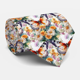 Motif élégant de jardin papillon Cravate