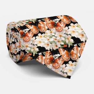 Motif élégant de jardin papillon Cravate