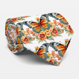 Motif élégant de jardin papillon Cravate