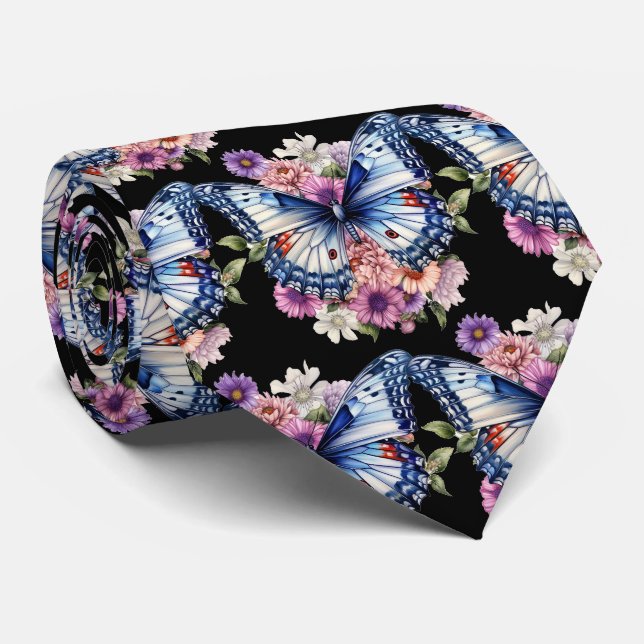 Motif élégant de jardin papillon Cravate (Roulé)