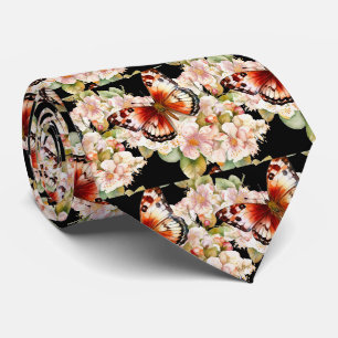 Motif élégant de jardin papillon Cravate