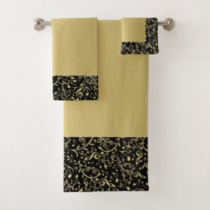 Motif élégant de notes de musique de noir et d'o