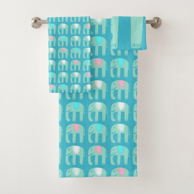 Motif éléphant Aqua (En situation)