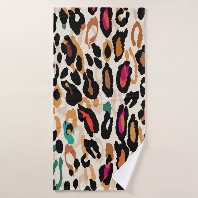 Motif empreinte de léopard transparent (Serviette de bain)
