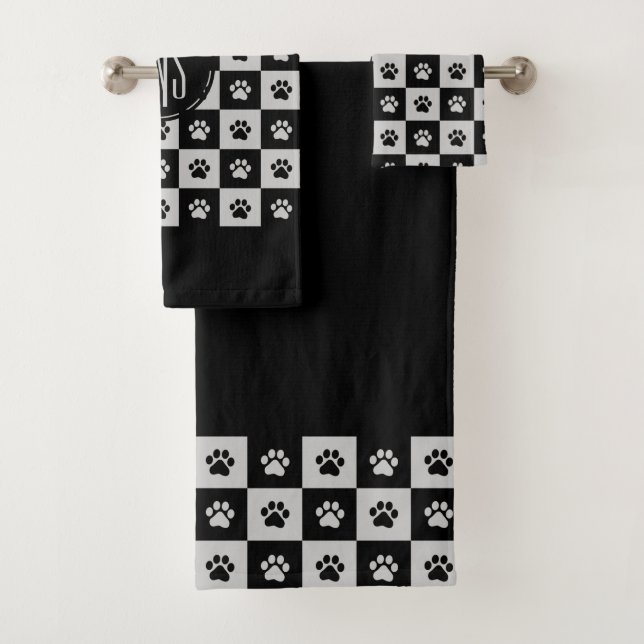 Motif empreinte de patte noir et blanc (En situation)