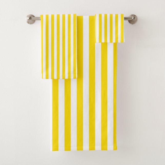 Motif en bande de transats jaune et blanc (En situation)