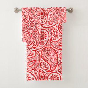 Motif en cachemire rouge et blanc