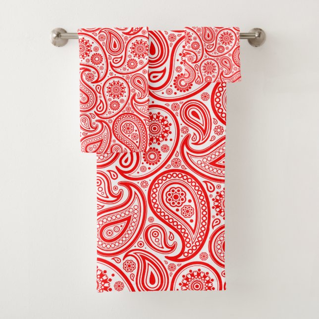 Motif en cachemire rouge et blanc (En situation)