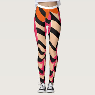 Motif en carton rose et orange Leggings : gras