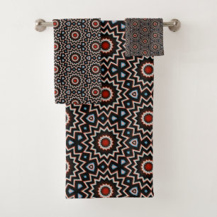 Motif en cercle bleu rouge bleu étoile
