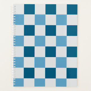 Motif en damier blanc et bleu