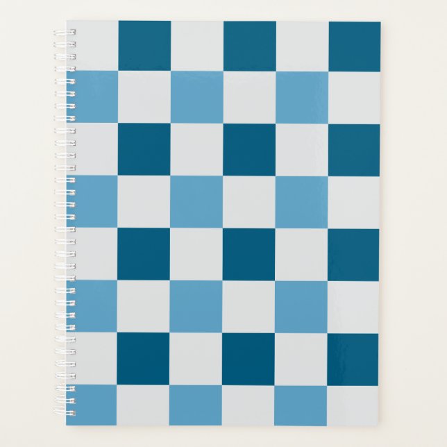Motif en damier blanc et bleu (Devant)