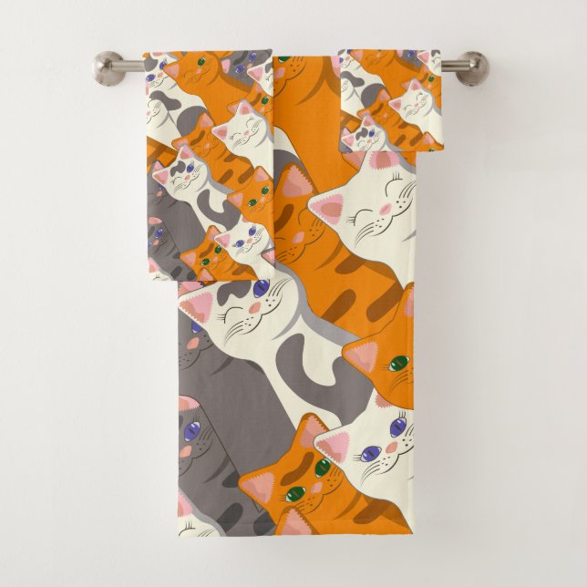 Motif en diagonale du chat noir blanc gingembre (En situation)