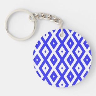 Motif en diamant bleu et blanc
