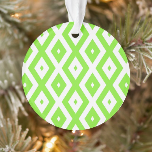 Motif en diamant vert et blanc (Arbre)