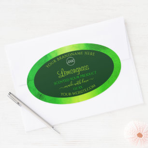 Motif en marbre vert brillant Logo Étiquette produ