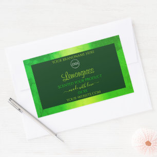 Motif en marbre vert brillant Logo Étiquette produ