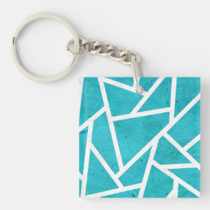 Motif en mosaïque bleu-vert et blanc