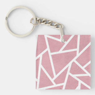 Motif en mosaïque corail et blanc