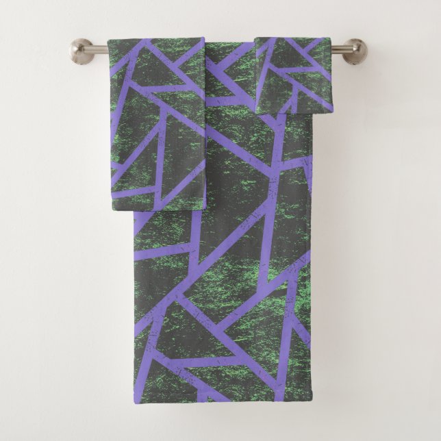 Motif en mosaïque violet et verte (En situation)