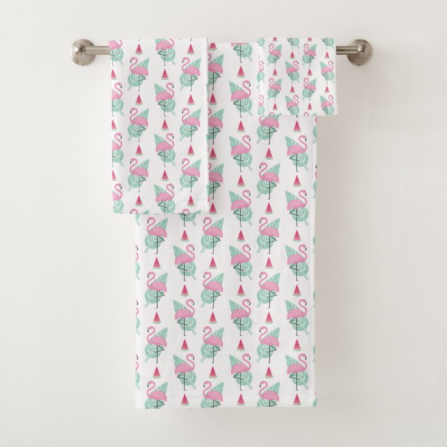 Motif en pastel de Flamant rose et de pastèque (En situation)