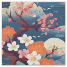 Motif en tissu sakura bonsai de style kimono japon