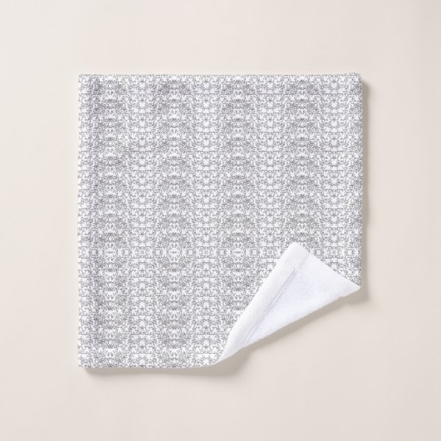 Motif en V extensible gris clair sur un b blanc (Gant de toilette)
