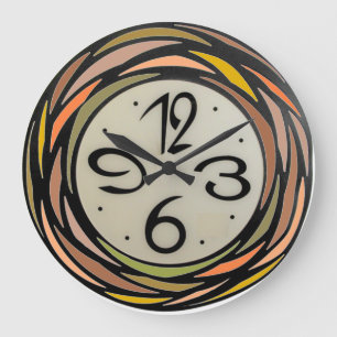 Motif en verre de tache colorée - horloge murale