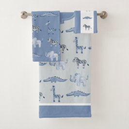 Motif et nom d'animal Garçon's Blue Safari Enfants