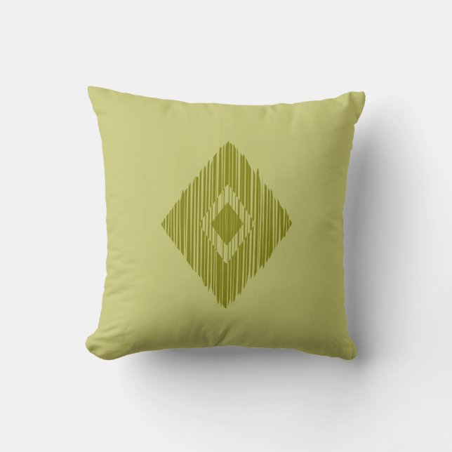 motif ethnique sur oreiller à jetons vert olive (Recto)