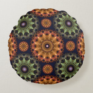 Motif étoile fractal coussin rond