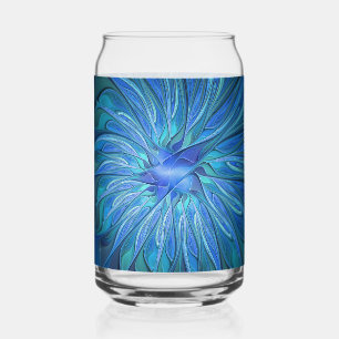 Motif fantaisie de fleur bleue, art fractal abstra
