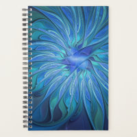Motif fantaisie de fleur bleue, art fractal abstra