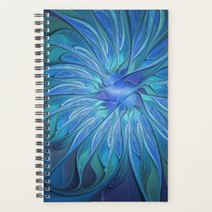 Motif fantaisie de fleur bleue, art fractal abstra