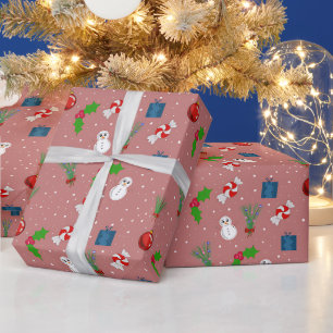 Motif festif de Noël Papier cadeau   Sn mignon