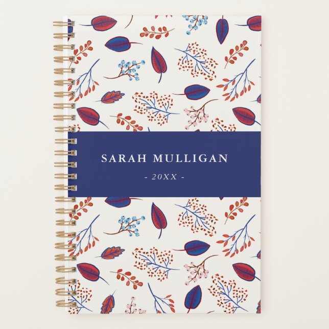 Motif Feuille de Blue & Burgundy Nature (Devant)