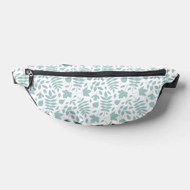 Motif Feuille perdu Turquoise sur blanc (Poser)