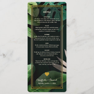 Motif Feuille thématique   Carte de menu Mariage