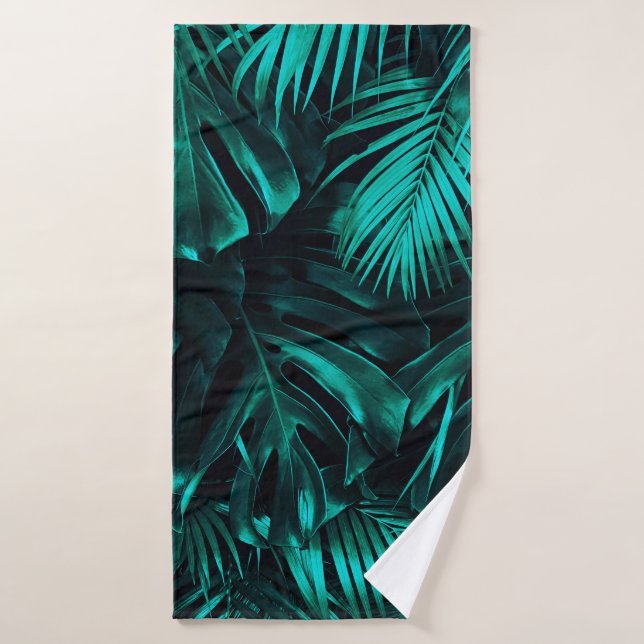 Motif feuille tropical (Serviette de bain)