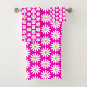 Motif Fleur de marguerite rose et blanc