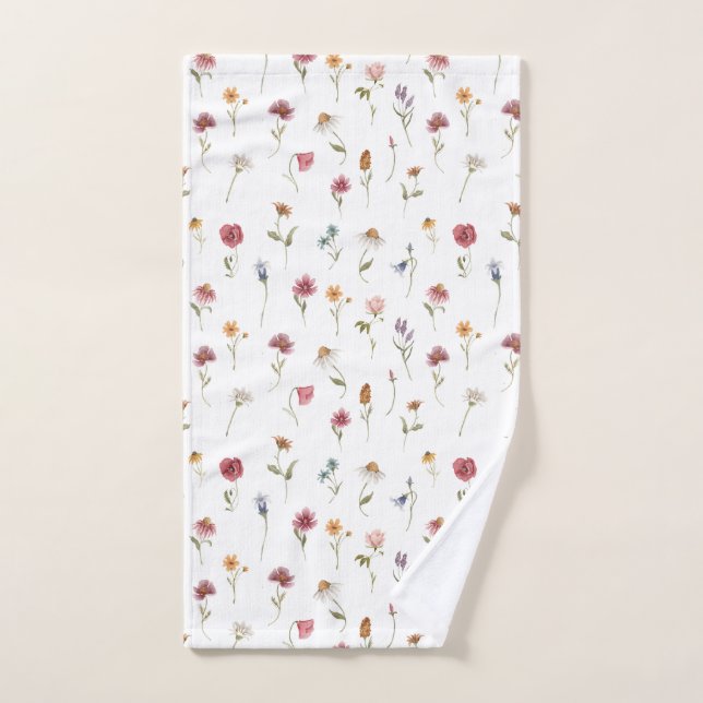 Motif Fleur sauvage de ressort d'aquarelle (Serviette à main)