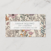 Motif Fleur sauvage Doula Floral Carte de visite