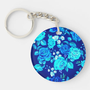 Motif Fleurs Rose Bleue Classique-87600
