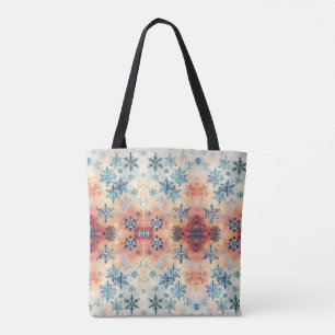 Motif Flocons de Neige Vintage - Sac Cabas