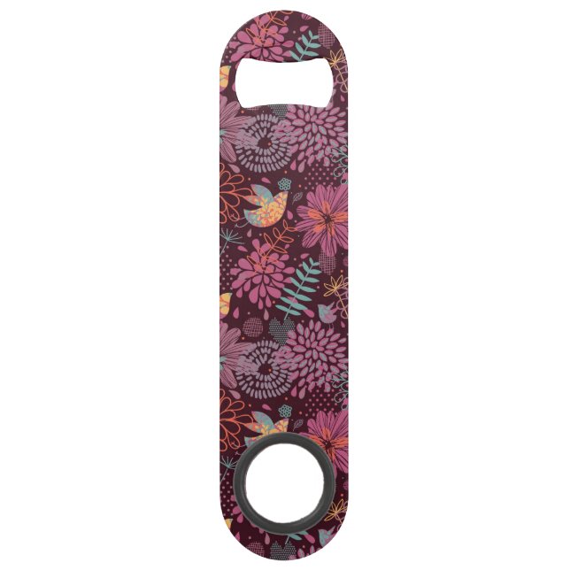 Motif floral abstrait avec des oiseaux (Devant)