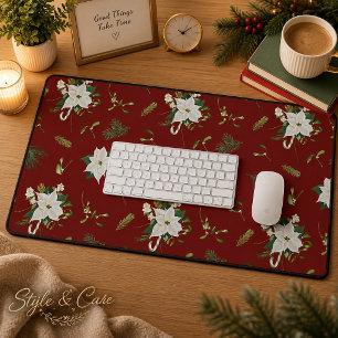 Motif floral accrocheur rouge profond