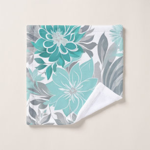 Motif floral, Aqua, mer Turquoise, Turquoise et Gr