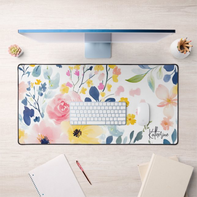 Motif Floral Aquarelle moderne (Bureau 1)